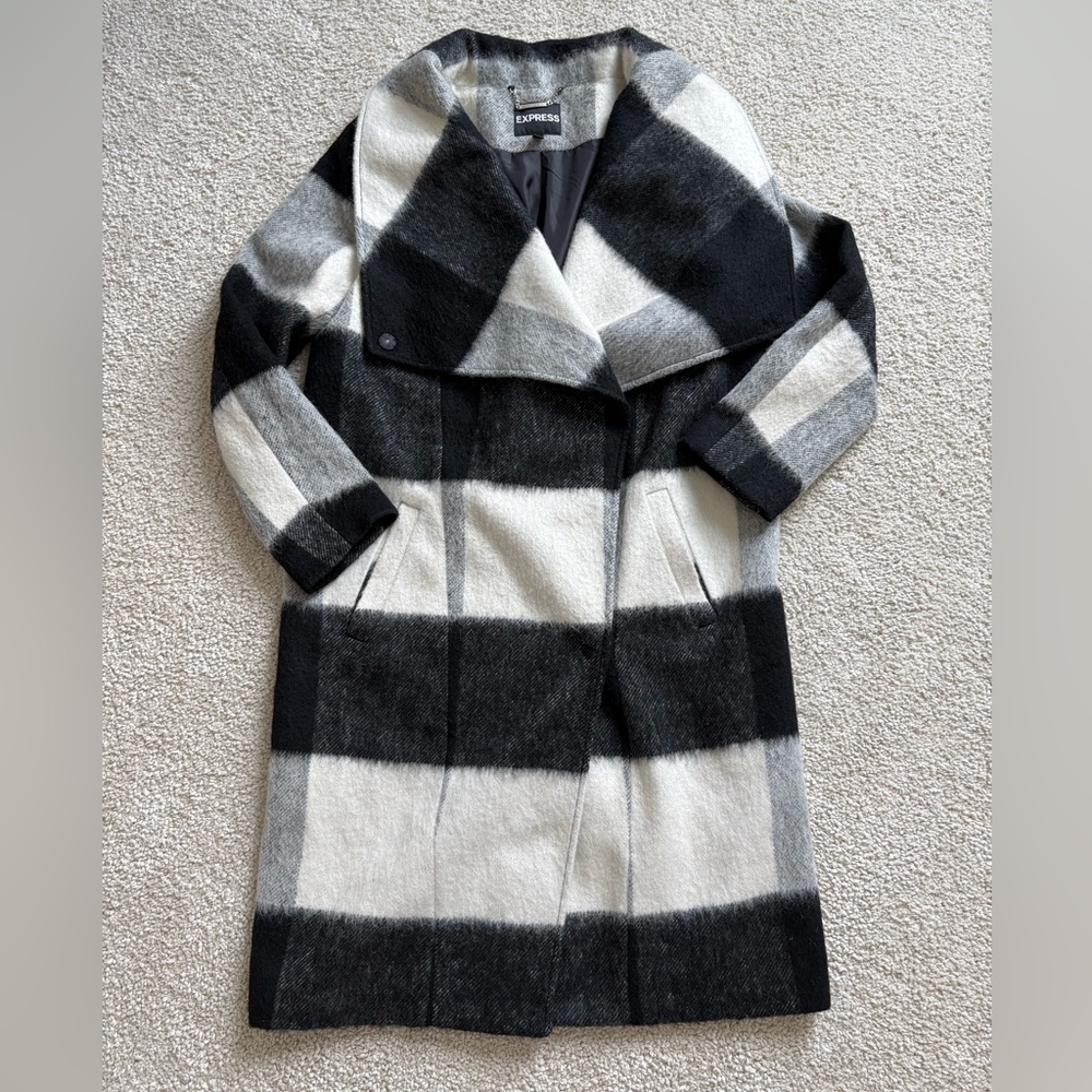 Express wool plaid coat